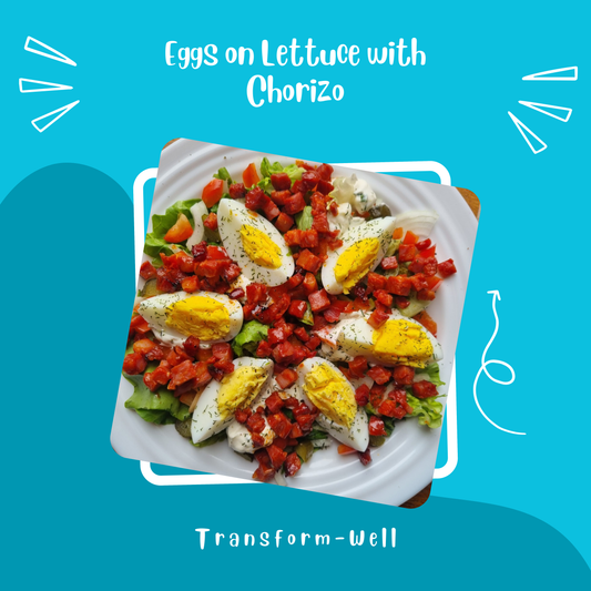 Eggs on Lettuce with Chorizo