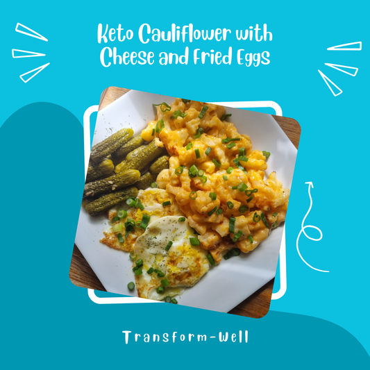 Keto Cauliflower with Cheese and Fried Eggs